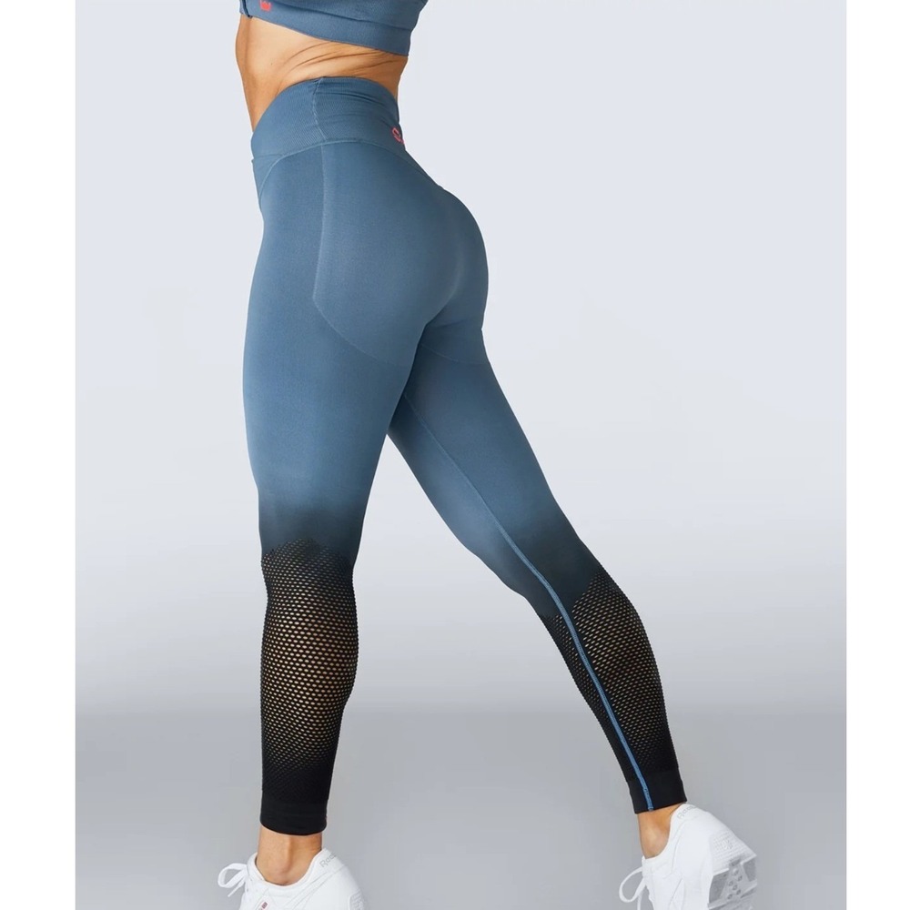 Shefit Replay Luxe Ombre High Waisted‎ Crossover Leggings Blue Black Mesh 140025
